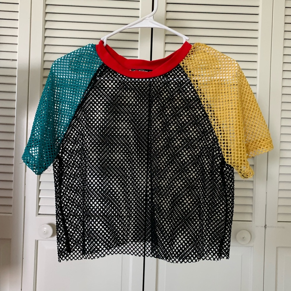 Colorful Mesh Crop Top